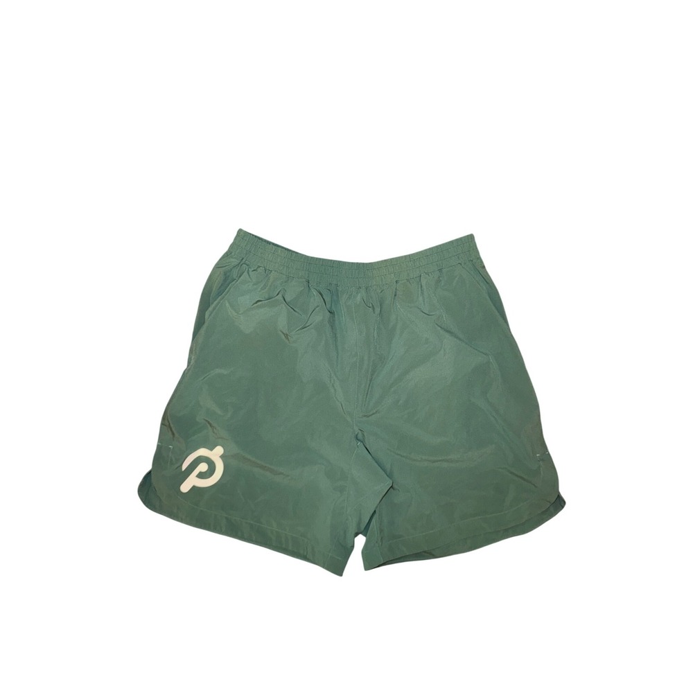 Peloton Logo Athletic Shorts Men's Size L‎ Green Recycled Polyester Blend